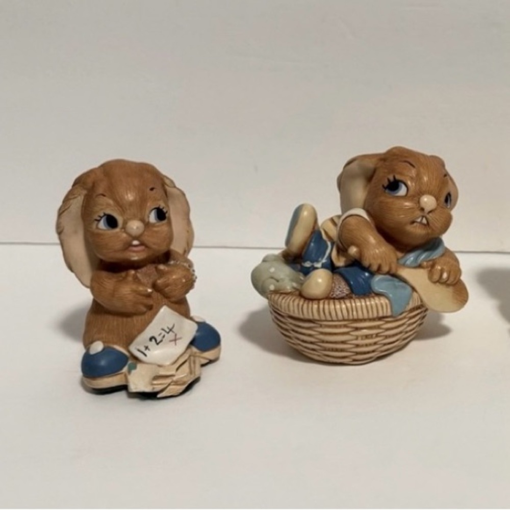 Rare Vintage Pendelfin Rabbits - Set of Two, Made in England